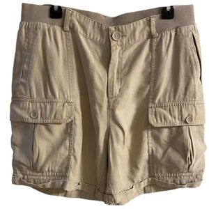 Soft Surroundings Beige Cargo Shorts with Utility Pockets large